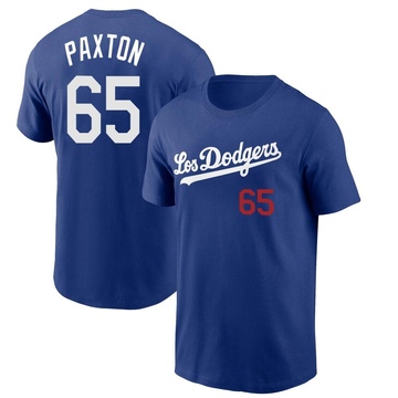 Men's Los Angeles Dodgers James Paxton ＃65 2022 City Connect Name & Number T-Shirt - Royal