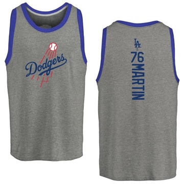 Men's Los Angeles Dodgers J.D. Martin ＃76 Backer Tank Top Ash