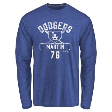 Men's Los Angeles Dodgers J.D. Martin ＃76 Base Runner Long Sleeve T-Shirt - Royal