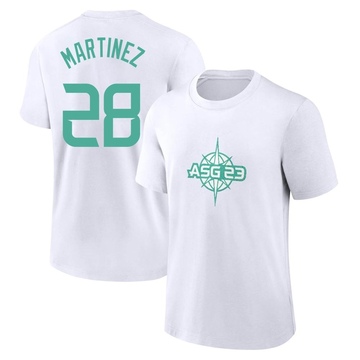 Men's Los Angeles Dodgers J.D. Martinez ＃28 Game 2023 All-Star Name & Number T-Shirt - White