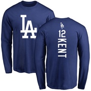 Men's Los Angeles Dodgers Jeff Kent ＃12 Backer Long Sleeve T-Shirt - Royal