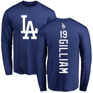 Men's Los Angeles Dodgers Jim Gilliam ＃19 Backer Long Sleeve T-Shirt - Royal