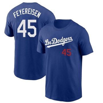 Men's Los Angeles Dodgers J.P. Feyereisen ＃45 2022 City Connect Name & Number T-Shirt - Royal