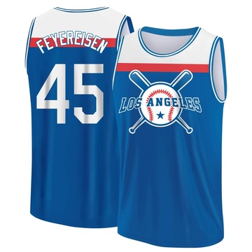 Men's Los Angeles Dodgers J.P. Feyereisen ＃45 Legend Baseball Tank Top - Royal/White