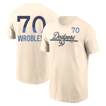 Men's Los Angeles Dodgers Justin Wrobleski ＃70 2024 City Connect Speed Name & Number T-Shirt - Cream