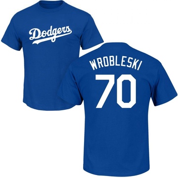 Men's Los Angeles Dodgers Justin Wrobleski ＃70 Roster Name & Number T-Shirt - Royal