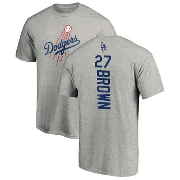 Men's Los Angeles Dodgers Kevin Brown ＃27 Backer T-Shirt Ash