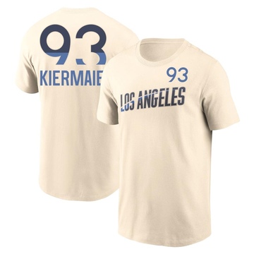 Men's Los Angeles Dodgers Kevin Kiermaier ＃93 2024 City Connect Fuse Name & Number T-Shirt - Cream