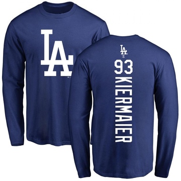 Men's Los Angeles Dodgers Kevin Kiermaier ＃93 Backer Long Sleeve T-Shirt - Royal