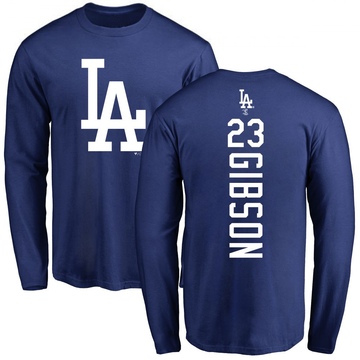 Men's Los Angeles Dodgers Kirk Gibson ＃23 Backer Long Sleeve T-Shirt - Royal