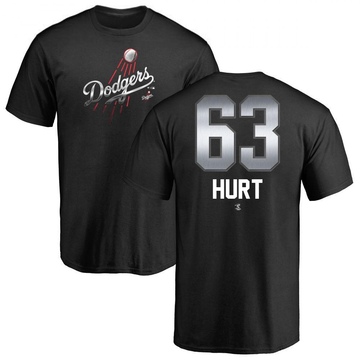 Men's Los Angeles Dodgers Kyle Hurt ＃63 Midnight Mascot T-Shirt - Black