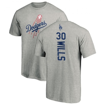 Men's Los Angeles Dodgers Maury Wills ＃30 Backer T-Shirt Ash