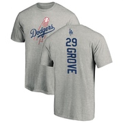 Men's Los Angeles Dodgers Michael Grove ＃29 Backer T-Shirt Ash