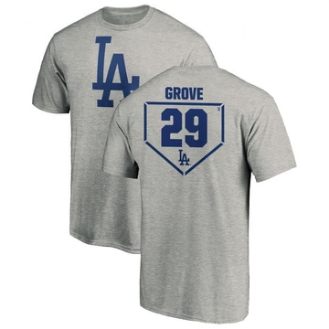 Men's Los Angeles Dodgers Michael Grove ＃29 RBI T-Shirt Heathered - Gray