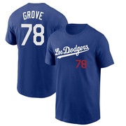 Men's Los Angeles Dodgers Michael Grove ＃78 2022 City Connect Name & Number T-Shirt - Royal