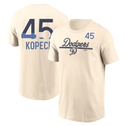 Men's Los Angeles Dodgers Michael Kopech ＃45 2024 City Connect Speed Name & Number T-Shirt - Cream