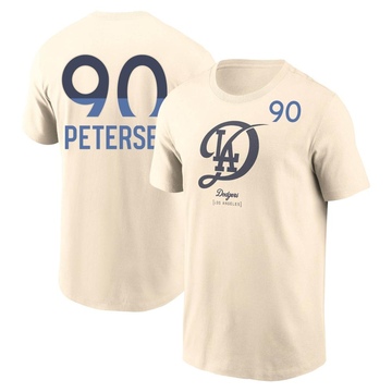 Men's Los Angeles Dodgers Michael Petersen ＃90 2024 City Connect Name & Number T-Shirt - Cream