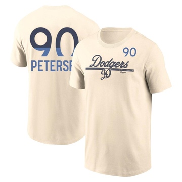 Men's Los Angeles Dodgers Michael Petersen ＃90 2024 City Connect Speed Name & Number T-Shirt - Cream