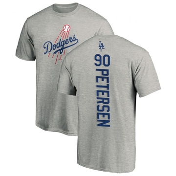 Men's Los Angeles Dodgers Michael Petersen ＃90 Backer T-Shirt Ash