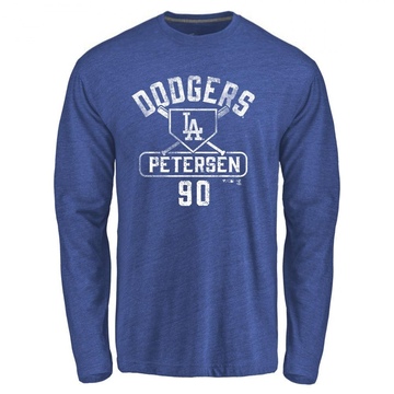 Men's Los Angeles Dodgers Michael Petersen ＃90 Base Runner Long Sleeve T-Shirt - Royal