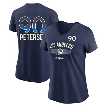 Men's Los Angeles Dodgers Michael Petersen ＃90 Legend Womn's 2024 City Connect Performance V-Neck Name & Number T-Shirt - Navy