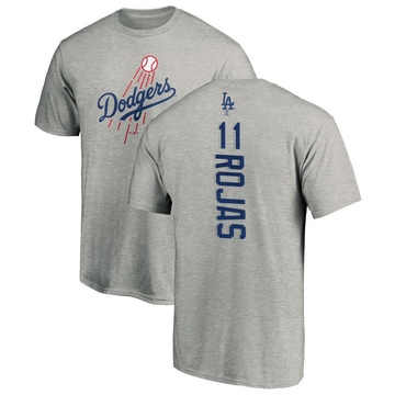 Men's Los Angeles Dodgers Miguel Rojas ＃11 Backer T-Shirt Ash