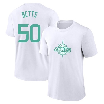 Men's Los Angeles Dodgers Mookie Betts ＃50 Game 2023 All-Star Name & Number T-Shirt - White