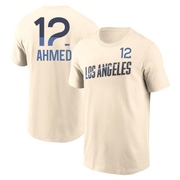 Men's Los Angeles Dodgers Nick Ahmed ＃12 2024 City Connect Fuse Name & Number T-Shirt - Cream