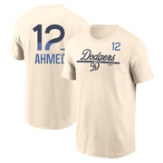 Men's Los Angeles Dodgers Nick Ahmed ＃12 2024 City Connect Speed Name & Number T-Shirt - Cream