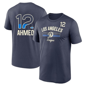 Men's Los Angeles Dodgers Nick Ahmed ＃12 Legend 2024 City Connect Performance Name & Number T-Shirt - Navy