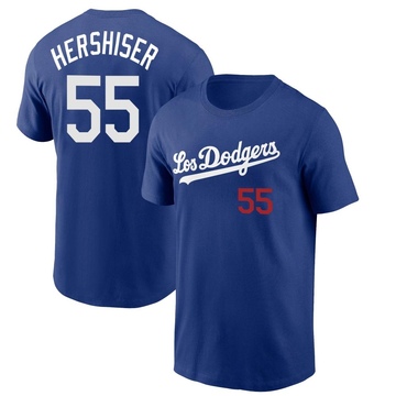 Men's Los Angeles Dodgers Orel Hershiser ＃55 2022 City Connect Name & Number T-Shirt - Royal