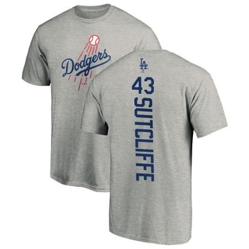 Men's Los Angeles Dodgers Rick Sutcliffe ＃43 Backer T-Shirt Ash