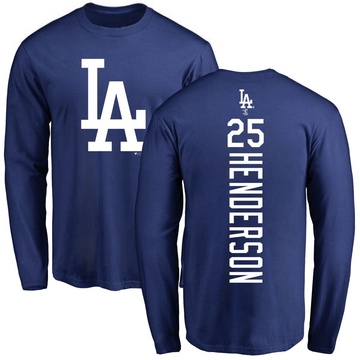 Men's Los Angeles Dodgers Rickey Henderson ＃25 Backer Long Sleeve T-Shirt - Royal