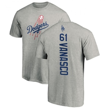 Men's Los Angeles Dodgers Ricky Vanasco ＃61 Backer T-Shirt Ash