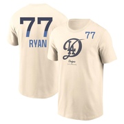 Men's Los Angeles Dodgers River Ryan ＃77 2024 City Connect Name & Number T-Shirt - Cream