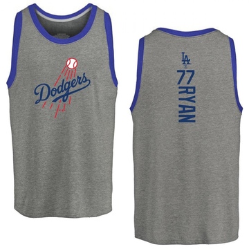 Men's Los Angeles Dodgers River Ryan ＃77 Backer Tank Top Ash