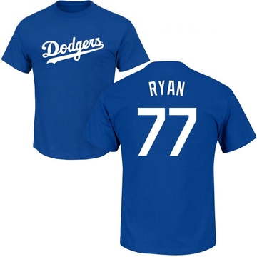 Men's Los Angeles Dodgers River Ryan ＃77 Roster Name & Number T-Shirt - Royal