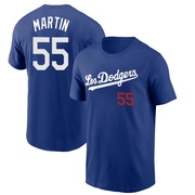 Men's Los Angeles Dodgers Russell Martin ＃55 2022 City Connect Name & Number T-Shirt - Royal