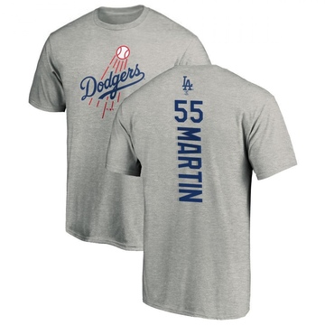 Men's Los Angeles Dodgers Russell Martin ＃55 Backer T-Shirt Ash