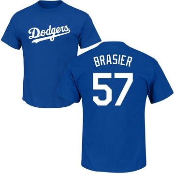 Men's Los Angeles Dodgers Ryan Brasier ＃57 Roster Name & Number T-Shirt - Royal