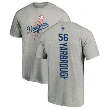 Men's Los Angeles Dodgers Ryan Yarbrough ＃56 Backer T-Shirt Ash