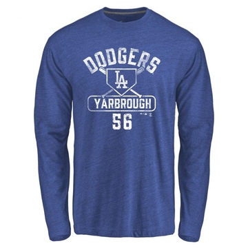 Men's Los Angeles Dodgers Ryan Yarbrough ＃56 Base Runner Long Sleeve T-Shirt - Royal