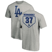 Men's Los Angeles Dodgers Teoscar Hernandez ＃37 RBI T-Shirt Heathered - Gray