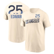 Men's Los Angeles Dodgers Tommy Edman ＃25 2024 City Connect Fuse Name & Number T-Shirt - Cream