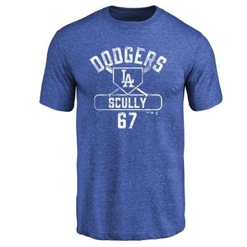 Men's Los Angeles Dodgers Vin Scully ＃67 Base Runner T-Shirt - Royal