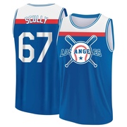 Men's Los Angeles Dodgers Vin Scully ＃67 Legend Baseball Tank Top - Royal/White