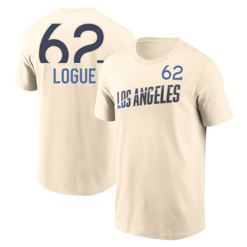 Men's Los Angeles Dodgers Zach Logue ＃62 2024 City Connect Fuse Name & Number T-Shirt - Cream