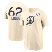 Men's Los Angeles Dodgers Zach Logue ＃62 2024 City Connect Name & Number T-Shirt - Cream