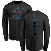 Men's Miami Marlins Adam Mazur ＃36 Backer Long Sleeve T-Shirt - Black