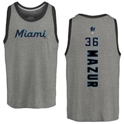 Men's Miami Marlins Adam Mazur ＃36 Backer Tank Top Ash